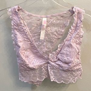 PINK Victoria’s Secret Lace Bralette Racerback Pale Lilac S